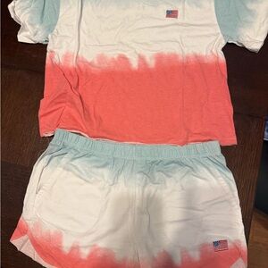 Tye Dye PJ set crop shirt and shorts
